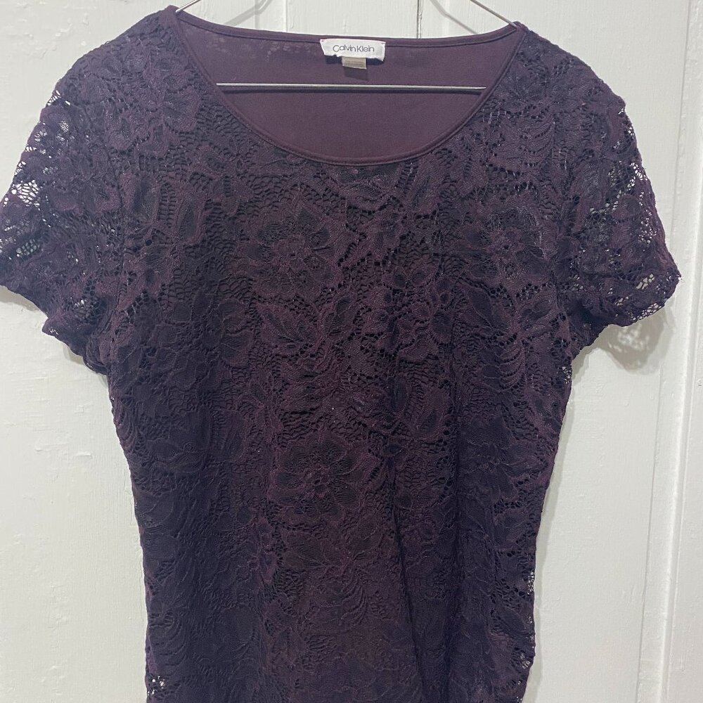 Calvin Klein Purple Lace Top